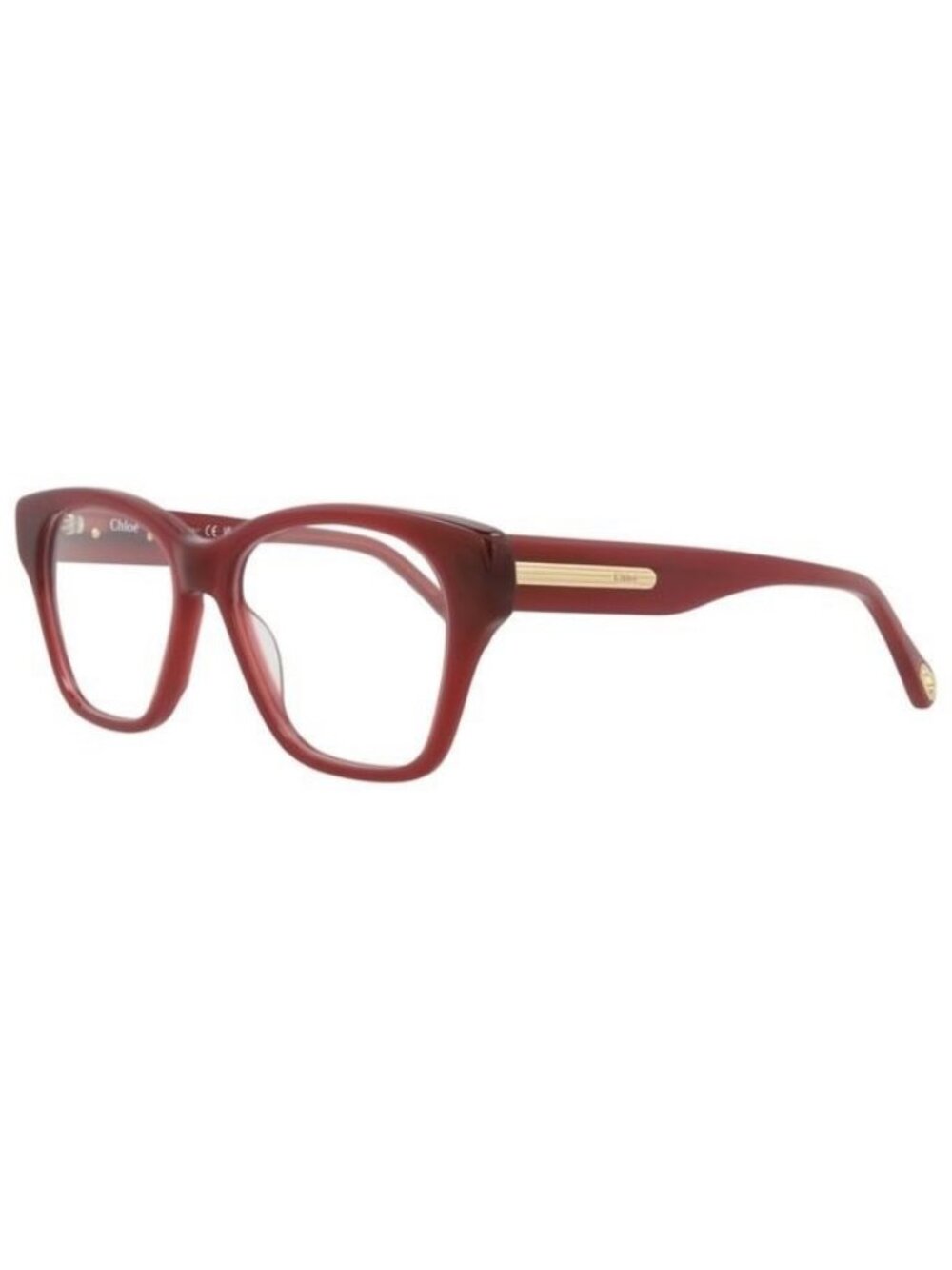 New Chloé Womens Square/Rectangle Burgundy Burgundy Transparent Fashion Designer